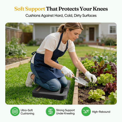 Grenebo 2-Pack 1.6" Extra Thick NBR Foam Garden Kneeling Pads, Ultra Soft Cushion Kneeling Pads for Gardening, Gardening Kneeling Pad for Baby Bathing, Work, Exercise, 17.3×11×1.6 in, Black