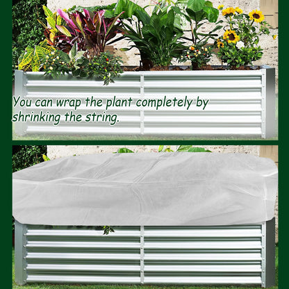 FULEIYA Rectangular Plant Cover Frost Big Size for 4×3×1FT Non Woven Fabric Garden Bed Cover with Zip Drawstring for Winter Cover Protection，Raised Beds Protect Plant Vegetable from Winter Frost
