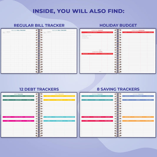 Clever Fox Budget Planner & Monthly Bill Organizer With Pockets. Expense Tracker, Budgeting Journal & Financial Book. Large, 8x9.5" (Dark Blue)