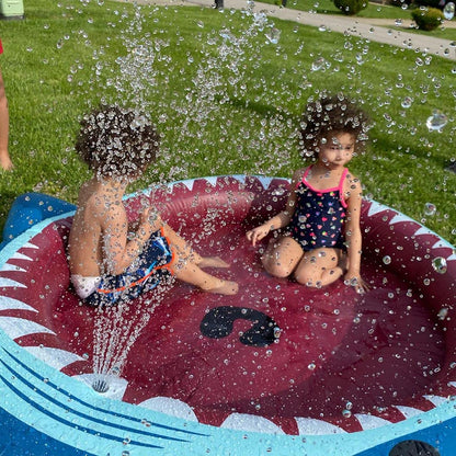 Jasonwell Inflatable Kiddie Pool Sprinkler: 71-Inch 3-in-1 Children Ball Pit Shark Baby Wading Pool Outdoor Swimming Pool Summer Water Toys for Boys Girls Dogs