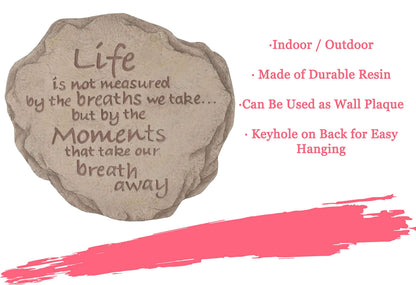 Spoontiques - Garden Décor - Life is Not Measured Stepping Stone - Decorative Stone for Garden