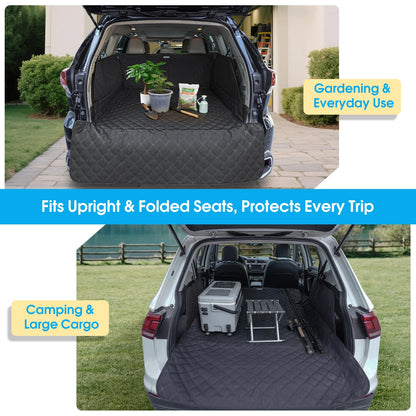 ALLANSING Extra Long SUV Cargo Liner for Dogs - Heavy-Duty 900D Oxford Waterproof Pet Cargo Protector with All-Round Protection & TPU Suction Cups, Fits Full-Size SUVs and Minivans