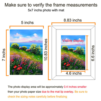 BESCRCL 8x10 Picture Frame Black Set of 6, Display Pictures 5x7 with Mat or 8x10 Without Mat for Wall Mounting or TableTop
