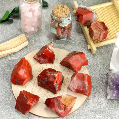 YATOJUZI Red Jasper 1lb Bulk Natural Healing Crystals Raw Rough Rocks Stones Sets for Cabbing Tumbling Cutting Lapidary Polishing Reiki Crytsal Healing Wire Wrapping Decoration Gemstone
