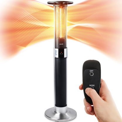 SereneLife Infrared Patio Heater, 1500W Electric with Remote Control, IP24 Approved, Anodized Aluminum Alloy Frame, Indoor/Outdoor for Restaurant, Backyard, Garage, Decks