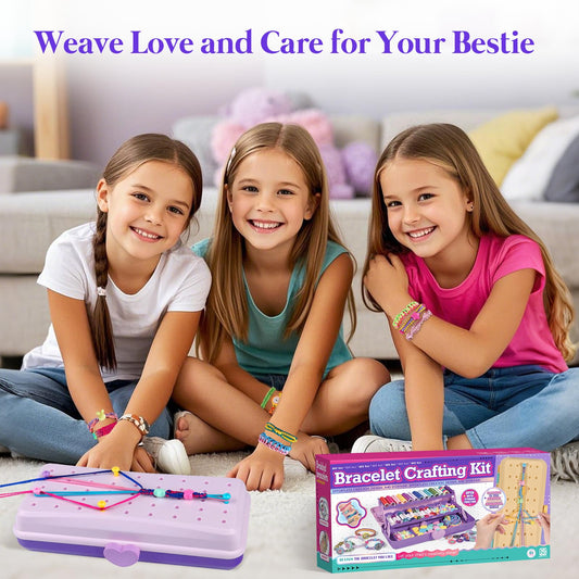 TingingYuli Friendship Bracelet Making Kit for Girls 8-12, DIY String Bracelet Maker with 3-Layer Storage Box, Arts and Crafts for Kids Ages 6-12, Easter Christmas Birthday Gift Set