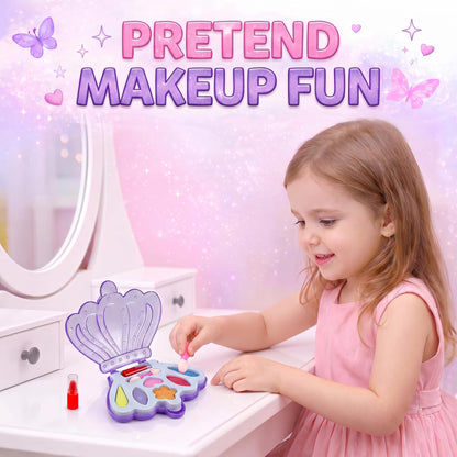Kids Makeup Kit for Girls – Real Washable Play Cosmetic Set Palette Case, Non-Toxic Pretend Makeup Toys, Perfect Party Favors & Gifts (Palette (12 Pack))