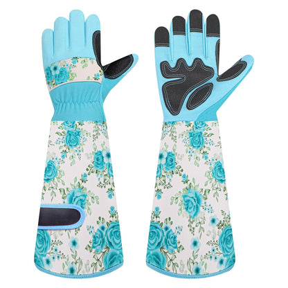 DLY Gardening Gloves, Garden Gloves for Women, long gardening gloves for Garden Work and Yard,Durable and Comfortable(Medium, Light Blue)