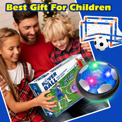 Foneso Hover Soccer Ball Toys for Boys Age 3-12, LED Light Up Air Floating Soccer Ball, Indoor Outdoor Active Play Toy, Birthday for Kids Toddlers Teens (2 in 1 Set)