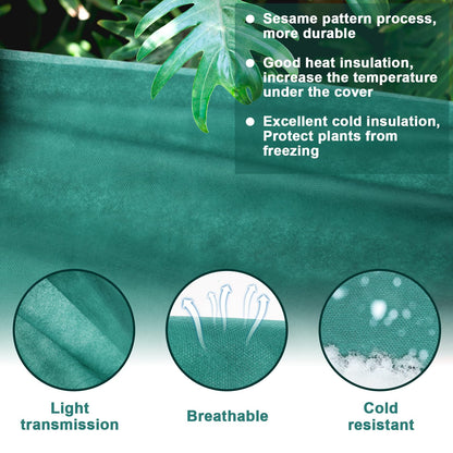 NNG 10x50ft Plant Covers Freeze Protection Frost Blankets 1.35oz/yd² Non-Woven Fabric Floating Row Cover Plant Blanket Protector Garden Winterize for Winter Outdoor Plants,Vegetables