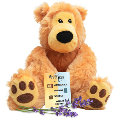 Bear Hugs - Microwavable & Weighted Plush Stuffed Animal - Heated Plushie for Warmth - Cute, Soft, Cozy Toy for Adults & Children (Boys, Girls, & Toddlers) by Warm Pals