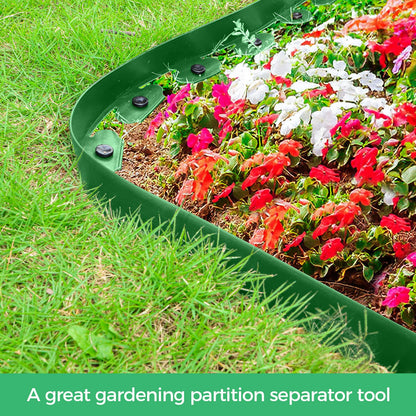 2-Inch x 33 FT Landscape Edging Border with 50 Spikes, Garden Edging Lawn Edging Border Kit, Plastic Edging Border Flexible for Garden Flower Beds Lawn Yard Pathway (Green)