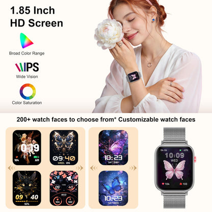 Smart Watch for Women (Answer/Make Call), 1.85" HD Touch Screen Fitness Tracker with 4 Bands, 120+ Sports Modes, IP68 Waterproof, Heart Rate & Sleep Monitor, Gift Smartwatch for Android/iOS, 300mAH