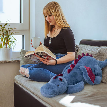 Dodhse Pterosaur Stuffed Animal with Wings - Cute Soft Dinosaurs Plush Toys Little Flying Dragon Plushies Pillow Doll Christmas Birthday Gifts for Kids Boys Girls (Blue,43.3inch/110cm)