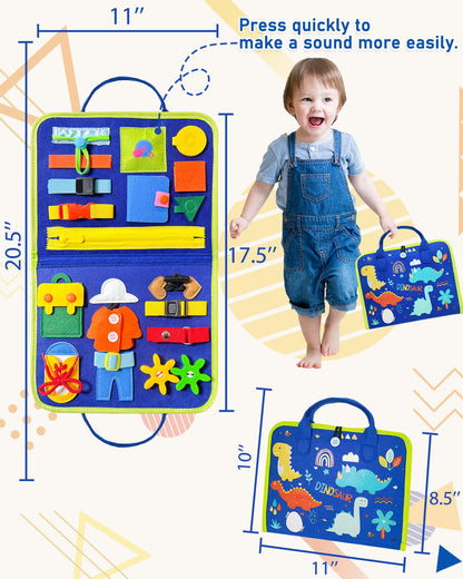 Exorany Busy Board Montessori Toys for Toddler Boys & Girls Birthday Gifts, Sensory Toys for Toddlers, Educational Travel Preschool Toddler Activities Learning Fine Motor Skills