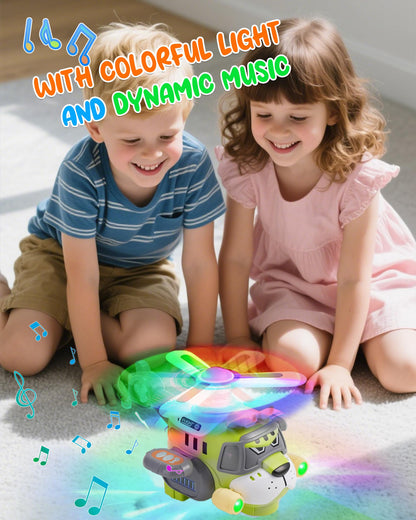 Gofimyee Tiger Style Kids Airplane Toy – Electric Helicopter Toy with Lights & Sounds, 360° Spinning Propeller, Bump-and-Go Action – Light-Up Toy for Toddlers Ages 3-7, Boys & Girls Birthday Gift