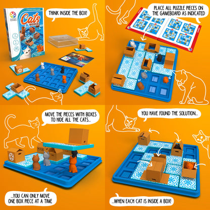 SmartGames Cats & Boxes Logic Puzzle Game with 60 Challenges for Ages 7+