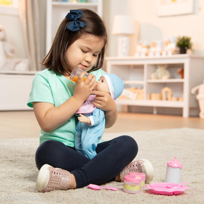Melissa & Doug Mine to Love Baby Food & Bottle Play Set for Feeding Dolls Baby Doll Feeding Set, Disappearing Milk Bottle Toy for Kids 3+
