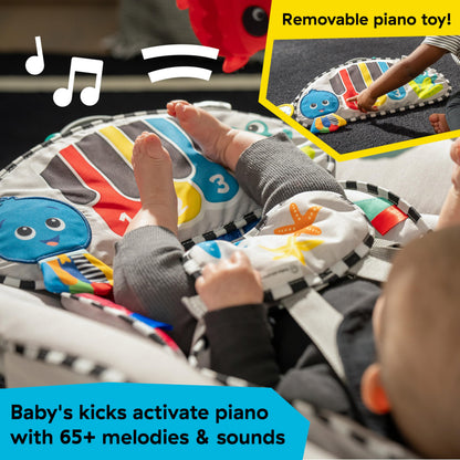 Baby Einstein Explorers Kick to It 4-in-1 Musical Baby Swing & Rocker, with Removable Piano Toy, Ages 0 Months and Up
