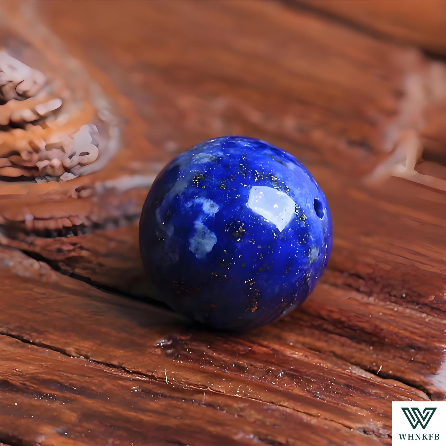 WHNKFB 6mm 100PCS Natural Lapis Lazuli Round Beads, Deep Blue Pyrite-Flecked Loose Gemstone Beads for Jewelry Making Craft - 4mm 6mm 8mm 10mm Options with Free Elastic Cord