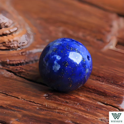 WHNKFB 6mm 100PCS Natural Lapis Lazuli Round Beads, Deep Blue Pyrite-Flecked Loose Gemstone Beads for Jewelry Making Craft - 4mm 6mm 8mm 10mm Options with Free Elastic Cord