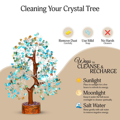 YATSKIA Turquoise Crystal Tree - Gemstone Tree - Tree of Life - Crystal Home Decor - Good Luck Charms - Spiritual Gifts for Women - Gemstones and Crystals - Chakra Stones - Meditation Decor