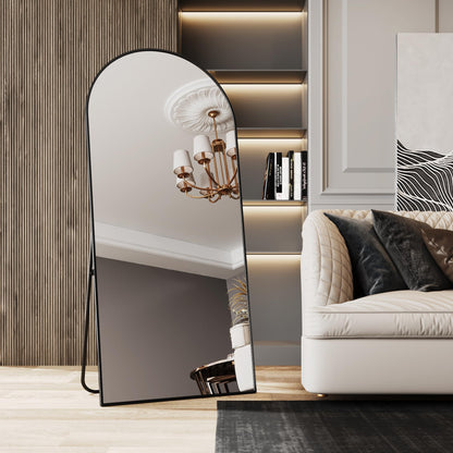 AUYHM 34"x76" Large Mirror Full Length,Nano Glass Oversized Floor Mirror, Arched Full Length Mirrors,Large Standing Mirror,Black Arched Mirrors