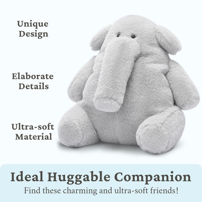 IKASA Elephant Stuffed Animals Plush Toys,10" Cute Plushie Soft Cuddly Plushy Fluffy Toy, Gifts for Family Kids Girls Boys