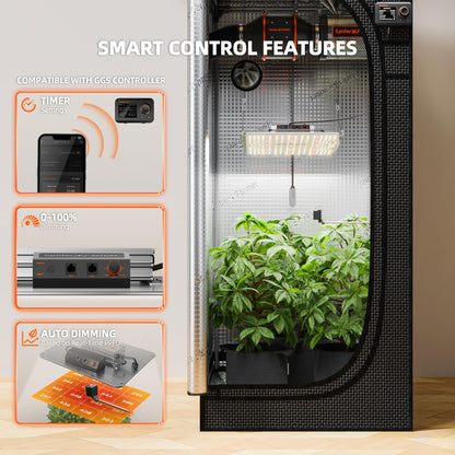 Spider Farmer SF1000 100W LED Grow Light for Indoor Plants, Upgraded High Efficiency LEDs, Dimmable Full Spectrum High PPFD, Deep Penetration for Seed Starting/Vegetables/Bloom in 2x2/3x3 Grow Tent