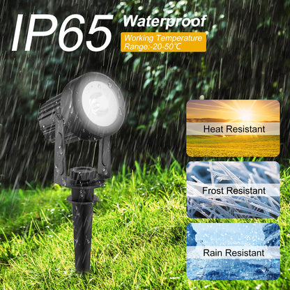 T-SUNUS Christmas Solar Landscape Spotlights Warm White, 2W Garden Spot Lights Outdoor 9.8ft Cable IP65 Waterproof Security Downlight 2-IN-1 for Flag Tree Pond Garage Deck Yard Wall Backyard Halloween