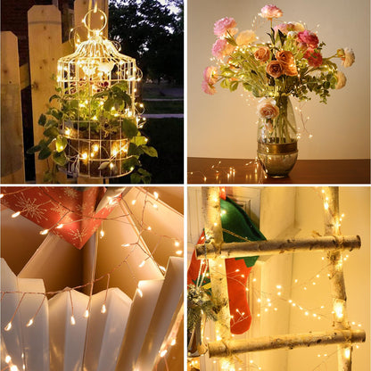 Dailyart Fairy Lights Plug in, 500 Led with Remote 42Ft Small Warm String Lights with Timer Long Twinkle Waterproof String Fairy Lights for Bedroom Outdoor Indoor Decor,Gold Wire