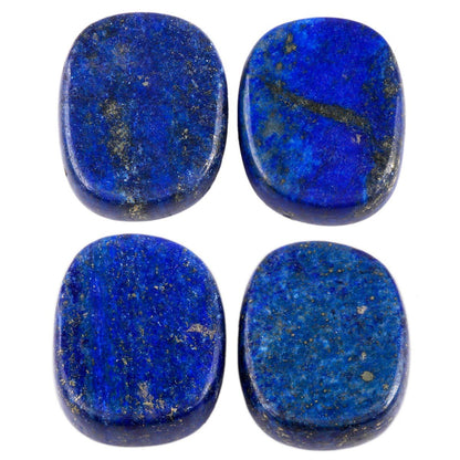 rockcloud Healing Crystal Lapis Lazuli 4pcs Engraved Chakra Stones Palm Stone Reiki Balancing
