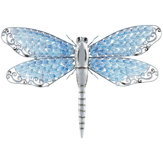 Deco 79 Metal Dragonfly Home Wall Decor Indoor Outdoor Wall Sculpture, Wall Art 25" x 1" x 16", Blue