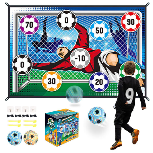 Anehono Soccer Ball Game Mat Set, Sticky Soccer Ball Indoor Target Toss Party Game, Sports Toys and Gift for Kids Boys Girls for 3 4 5 6 7 8 Year Old Boy Toys Birthday