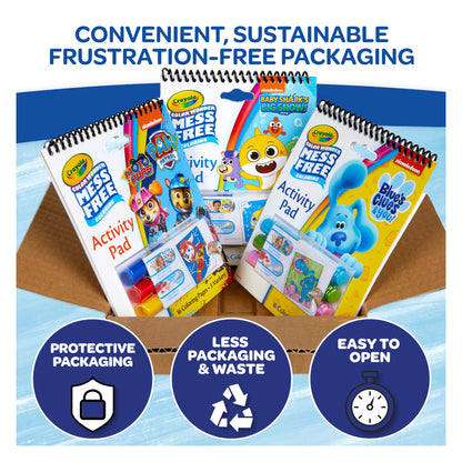 Crayola Nickelodeon Color Wonder Activity Pad Bundle (3pk), Mess Free Coloring Set for Toddlers & Kids, Blue’s Clues, Paw Patrol & Baby Shark, Gift for Kids, 3+