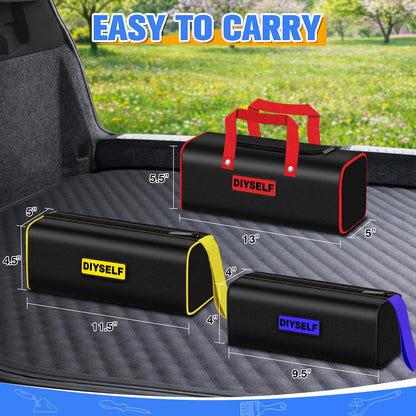 DIYSELF 3 Pack Tool Bag, Mixed Sizes up to 13" Portable Tool Bags for Men, Mechanics, Heavy Duty Storage Tools Bag with Handles, Waterproof Soft Utility Bag for Car, Mens Gifts for Dad, Him, Husband