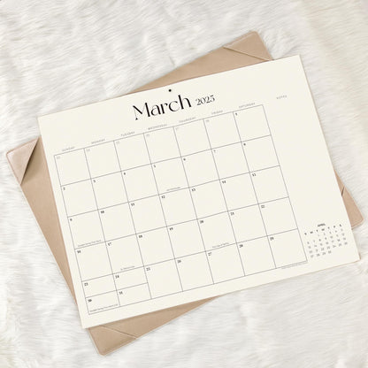 Simplified Desk Calendar 2026 with Desktop Mat, Cabbrix Large Desk Pad Calendar 21" x 16-1/2" Runs From January 2026 to June 2027, Desk Blotter Calendar for Home School and Office (Apricot)