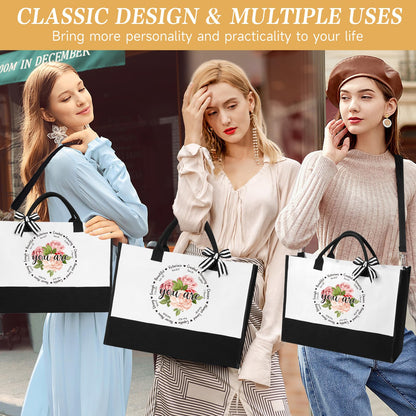 Christian Gifts for Women Faith, Inspirational Religious Gifts for Women, Catholic Spiritual Gift Baskets, Grandma Mom Sisters Best Friends Wife Birthday Christmas Gift Set - Canvas Tote Bag Tumbler