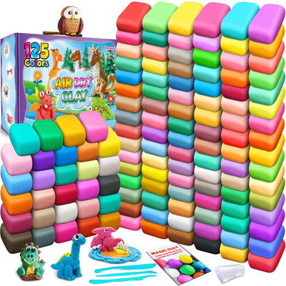 ESSENSON Air Dry Clay 125 Colors, Modeling Clay for Kids, DIY Molding Magic Clay, Gift for Kids