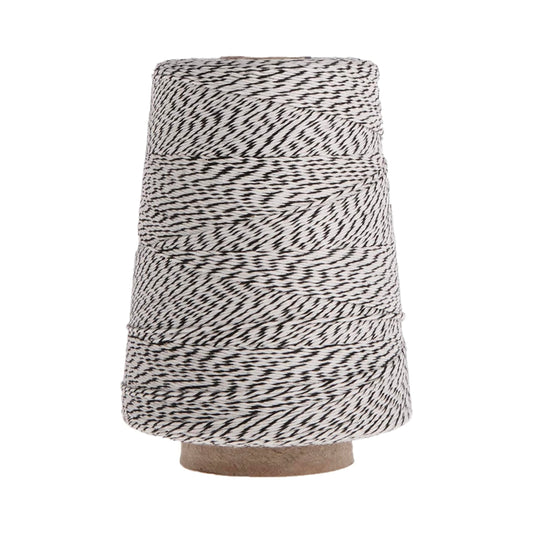 Regency Wraps Baker's Twine Cone, 2300 ft. Colorful String, Cord for Tying Pastry Boxes, Wrapping Baked Goods, Gifts and DIY Crafts, Pack of 1, Black/White