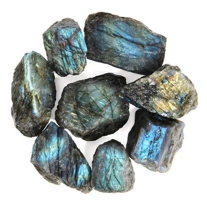 1.1lb Bulk Raw Labradorite Rough Crystal-Natural Labradorite Raw Stones Crystal for Tumbling, Cabbing, Fountain Rocks, Decoration, Polishing, Wire Wrapping, Wicca & Reiki Crystal Healing