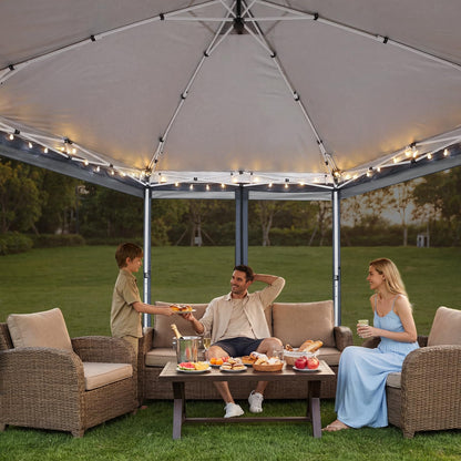 COBIZI 13x13 Pop up Gazebo, Hexagonal Outdoor Canopy Tent with Mosquito Netting, Portable 6-Sided Gazebo Tent, Waterproof, UV Resistant Height for Backyard, Gardens, Patio（Dark Gray）