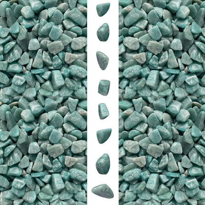 gemshan Amazonite Chip shealing stone 2lb/910g Healing Crystal Chips 7mm-9mm for Aquarium Vase Plant Decoration Jewelry DIY