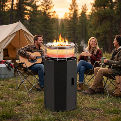 SUNYRISY Outdoor Smokeless Fire Pit for Patio, Dual-Burner 3 Modes Portable Outdoor Heater Stainless Steel Propane Fire Pit for Outside, Deck, Camping, Easy Control and Push to Start Ignition