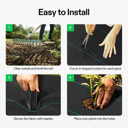 VIVOSUN Premium Weed Barrier Landscape Fabric Heavy Duty, 3ftx100ft 5oz Double-Layered Weed Control Mat with High Permeability, Commercial Ground Cover, Easy Set up & Superior Weed Control
