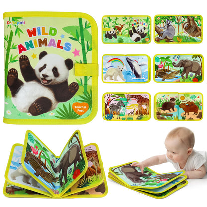 Dr.Rapeti Touch and Feel Book, Tactile Book, Sensory Cloth Toy, Interactive Fabric Touch Toy, Textures & Interactive for Infant Development