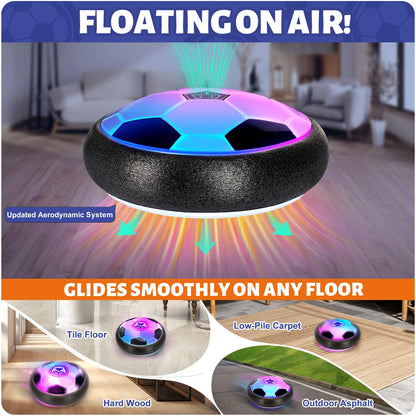 Officygnet Hover Soccer Ball for Kids, Indoor Toys Games Gifts for Boys Age 6, 7, 8, 9, 10, 11, 12 Years Old, Air Floating Light-Up Soccer Toys Games for Kids 6-8, 8-12, Ideal Easter Birthday Gifts