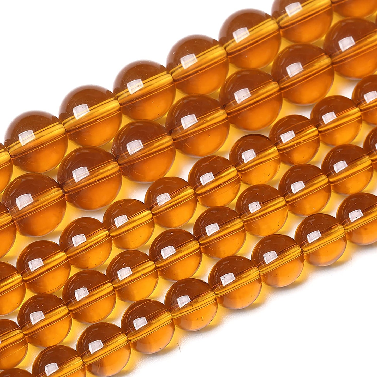 10mm 37pcs Brown Crystal Glass Beads Natural Stone Beads for Jewelry Making Crystal Energy Healing Power Stone Beads DIY Bracelet Necklace Accessories (Brown Glass, 10mm)
