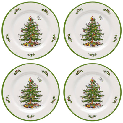 Spode Christmas Tree 12-Piece Dinnerware Set, Service for 4 - Dishwasher Safe Seasonal Dinnerware, Festive Christmas Tree Motif for Holiday Gatherings, Shatterproof & Durable Dishes - Made of Melamine