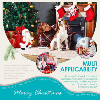 SdeNow Rotating Dancing Santa Claus with Music Walking Animated Christmas Doll Santa Singing Christmas Decorations and Santa Claus Stuffed Toy for Kids